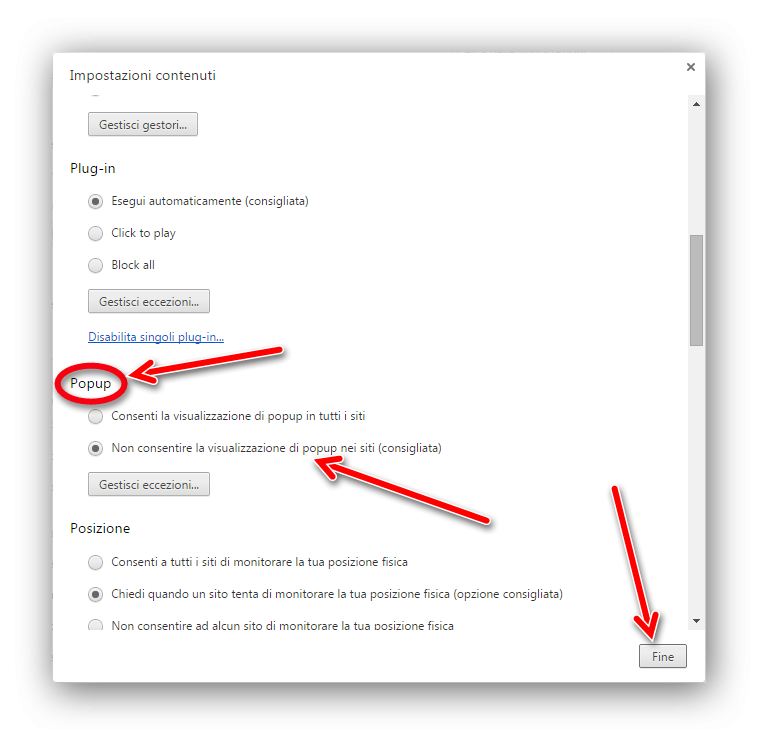 Blocco pop-up internet chrome 2