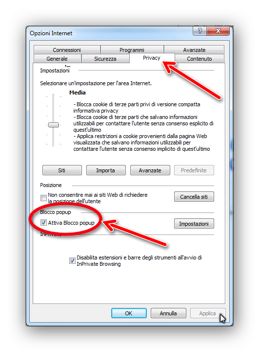 Bloccare i Pop-up senza Add-on Bloccare i Pop-up senza Add-on