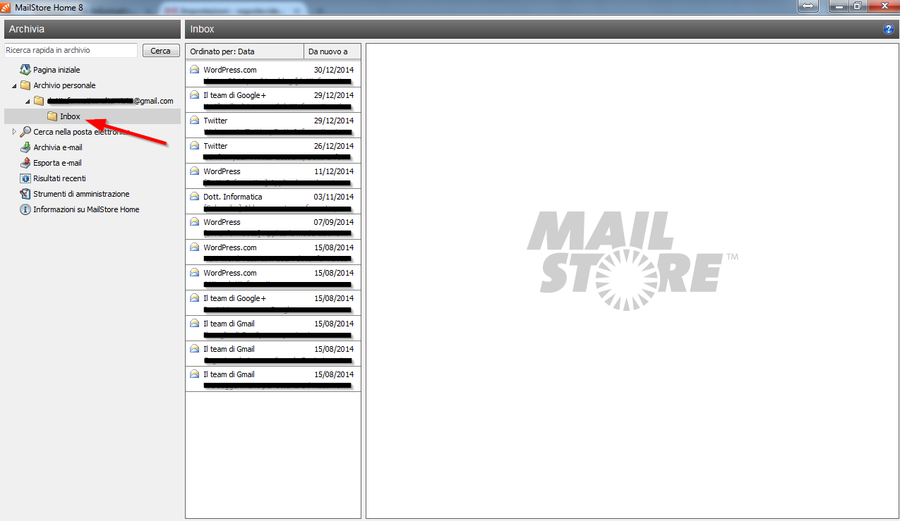 Come fare il backup della mail