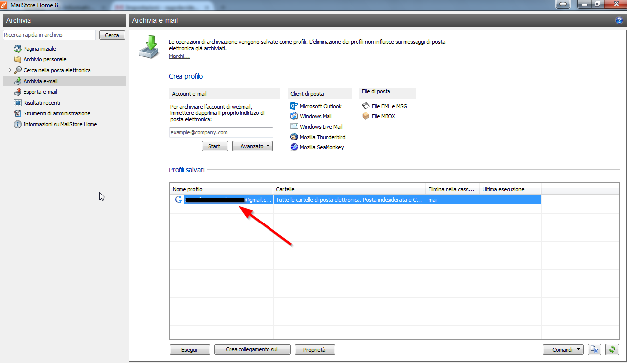 Come fare il backup della mail