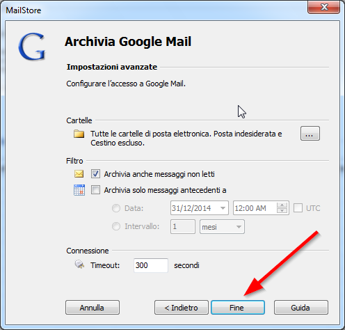Come fare il backup della mail