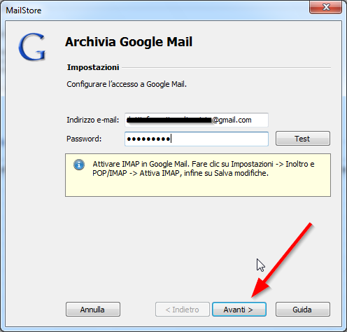 Come fare il backup della mail