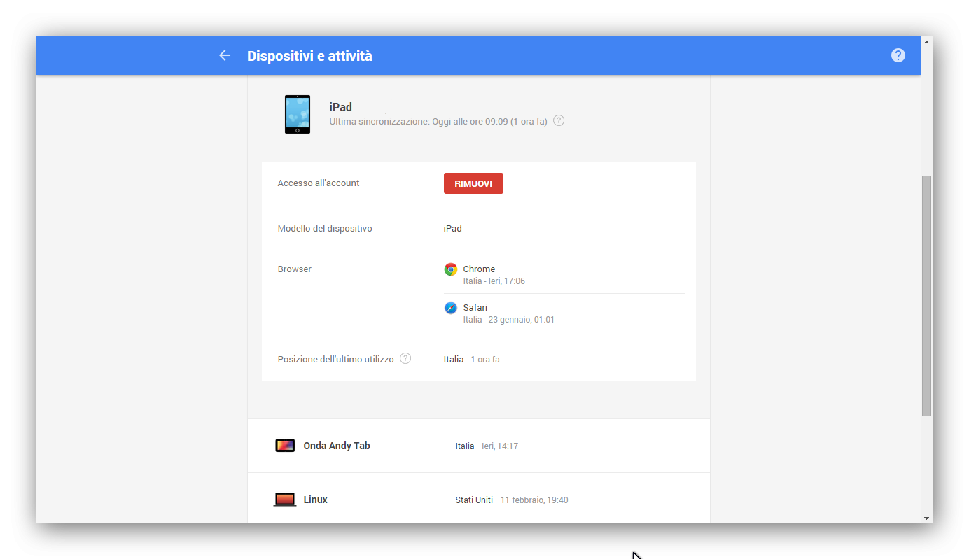 Controllo accessi Gmail con Gestione dispositivi Android
