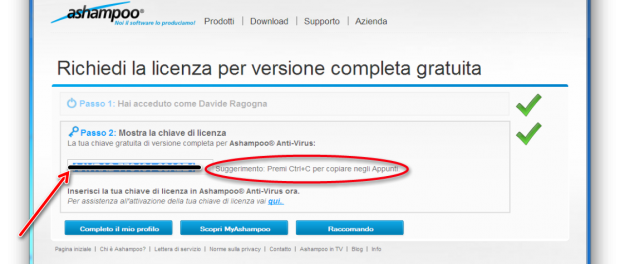 Ashampoo antivirus 2014 gratis fino a fine anno