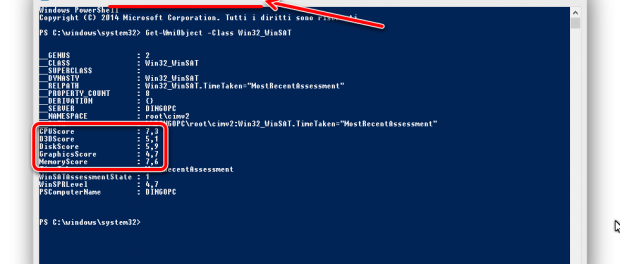 Windows 8.1 non fornisce più l'indice delle prestazioni, come mai?