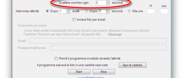 Screenshot di nascosto al PC con Spy Photorgapher