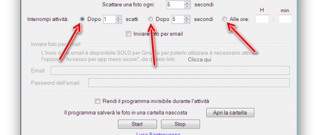 Screenshot di nascosto al PC con Spy Photorgapher