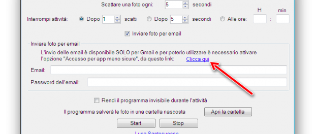 Screenshot di nascosto al PC con Spy Photorgapher