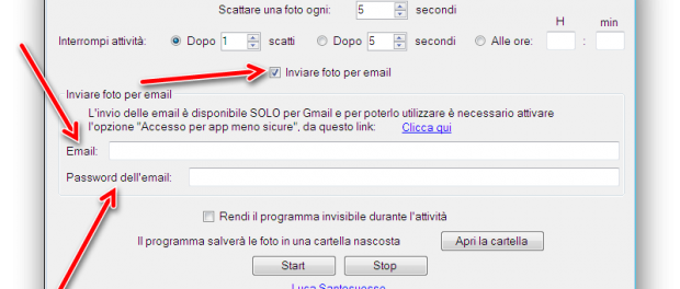 Screenshot di nascosto al PC con Spy Photorgapher