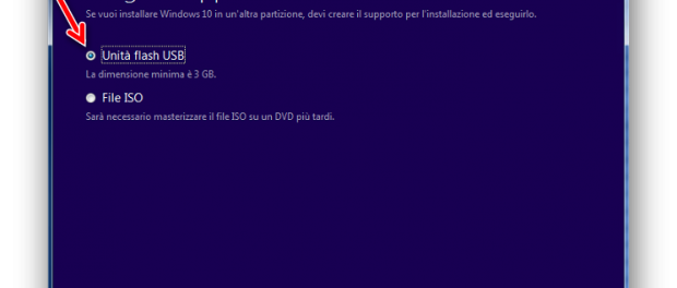 Fatti il DVD o la chiavetta USB di Windows 10