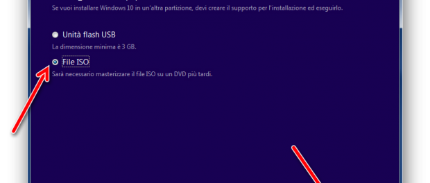 Fatti il DVD o la chiavetta USB di Windows 10