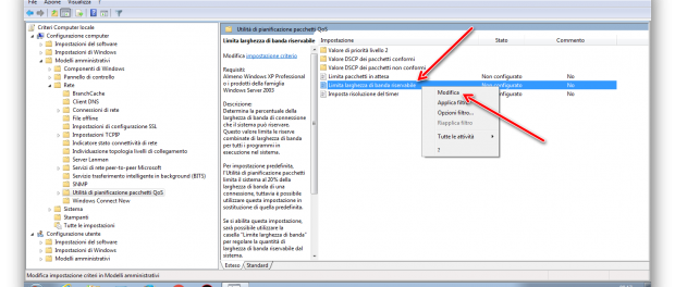 Come aumentare la banda internet su Windows 7
