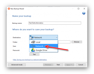 eseguire un backup dei dati