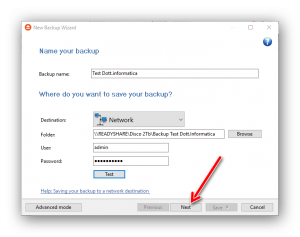 eseguire un backup dei dati