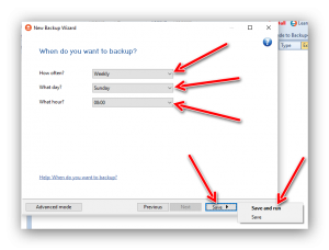 eseguire un backup dei dati