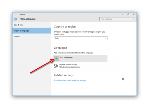 come cambiare lingua in windows 10