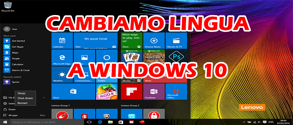 come cambiare lingua in windows 10
