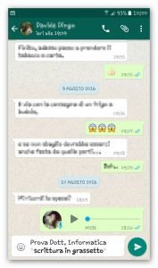 whatsapp scrittura in grassetto