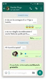 whatsapp scrittura in grassetto