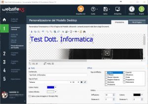 website x5 personalizzazione del modello desktop