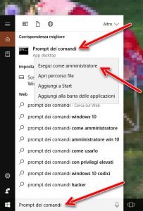 prompt dei comandi