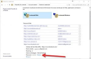 Credenziali web win 10