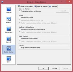 Dexpot impostazioni cambio desktop