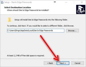 SterJo Edge password setup 2