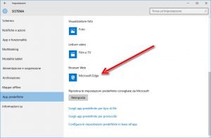 Impostare un browser predefinito diverso da Edge