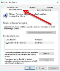Proprieta del sistema windows 10