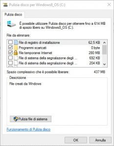 Pulizia disco completa windows 10