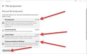 Pulizia disco windows 10 rimuovi file