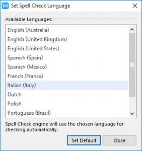 WPS Office 2016 Set Spell Check Language
