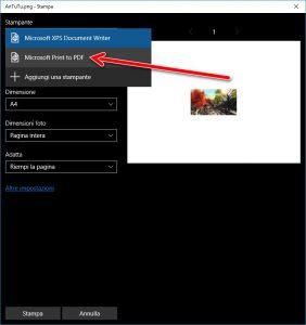 stampare in formato PDF direttamente da Windows