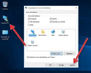 Visualizzare le icone di sistema sul desktop