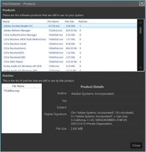 PatchCleaner details