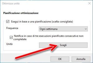 Deframmenta ed ottimizza unità