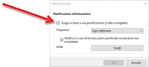 Deframmenta e ottimizza unità