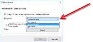 Deframmenta e ottimizza unità