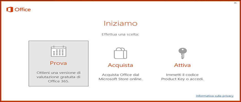 Eliminare finestra richiesta attivazione Office 2016