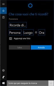 Farsi conoscere da Cortana Promemoria