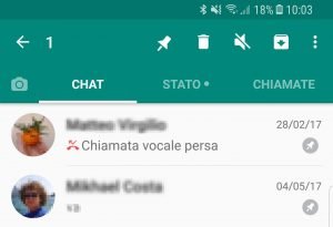 fissare in alto chat whatsapp