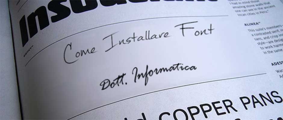 installare nuovi caratteri in Windows 10