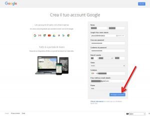 Creare un account Google