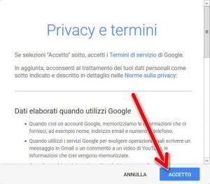 Creare un account Google