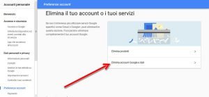 Eliminare un account Google