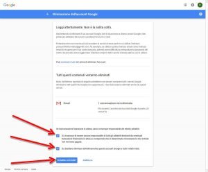 Eliminare un account Google