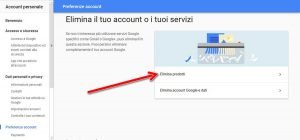 Eliminare un account Google