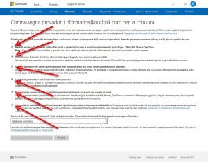 Eliminare un account Microsoft
