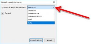 eliminare la cronologia di navigazione di Firefox